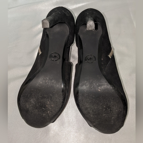 MICHAEL Michael Kors Womens Black Suede Elodie Booties Open Toe Side Zip Size 9M - Picture 6 of 12